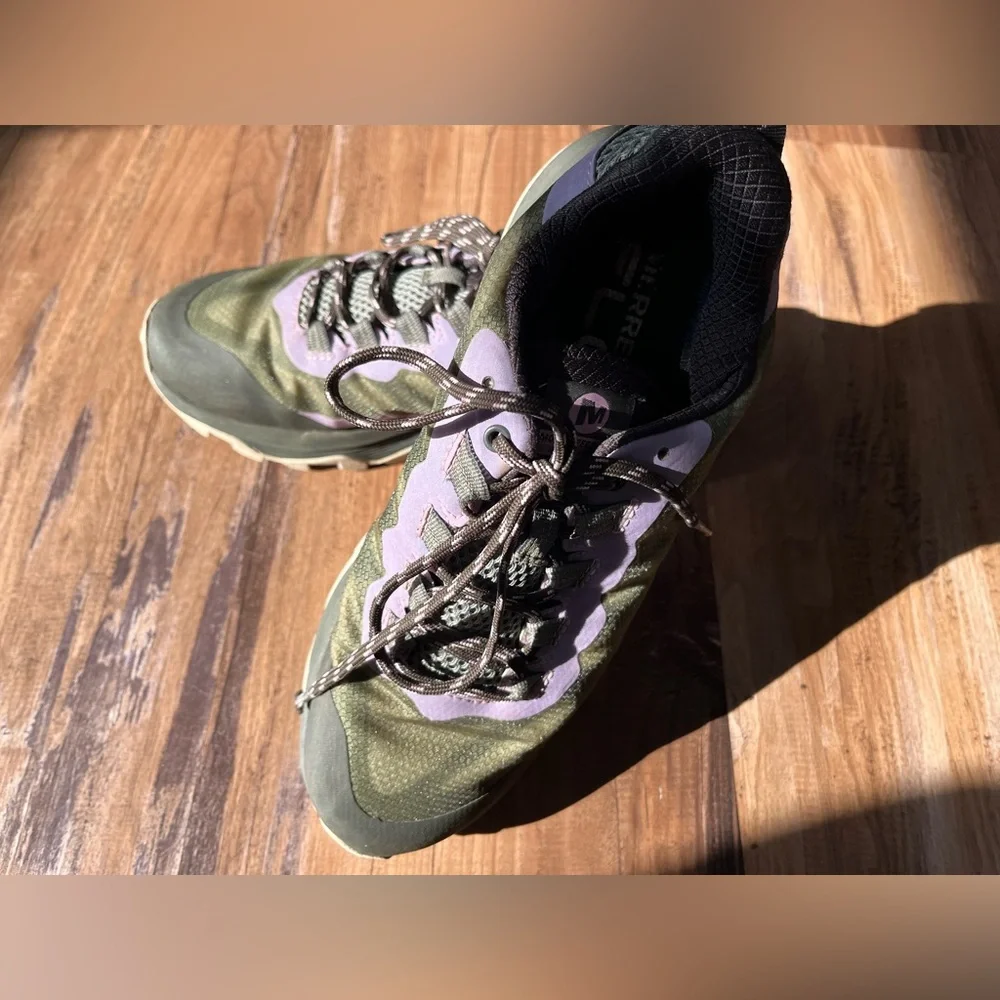 Merrell Women's 9 Moab Speed Waterproof Low Hiking Boots Lichen Purple Lace Up - Picture 6 of 11